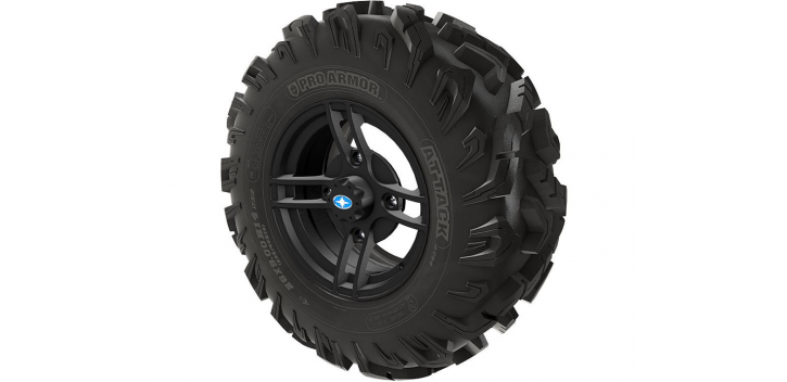 PRO ARMOR ATTACK TIRE WITH SPLIT WHEEL- MATTE BLACK