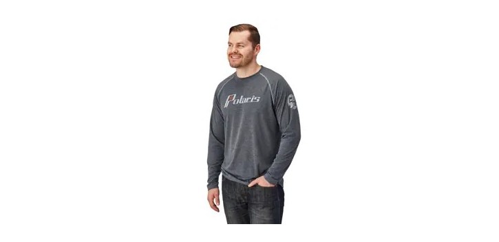 Camisa POLARIS de rendimiento retro gráfica de manga larga para hombres con el logo de Polaris